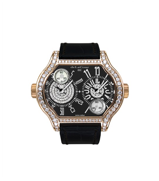 Replica DeLaCour City 2 Rose Gold Black WAPG0116-1096 Replica Watch